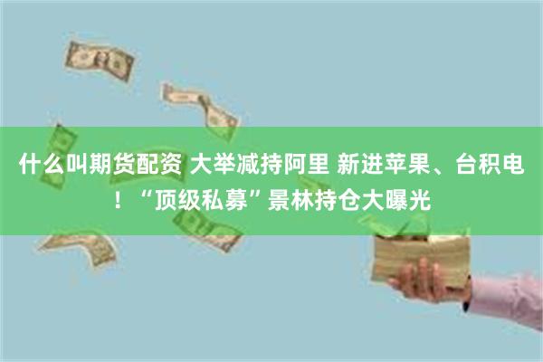 什么叫期货配资 大举减持阿里 新进苹果、台积电！“顶级私募”景林持仓大曝光