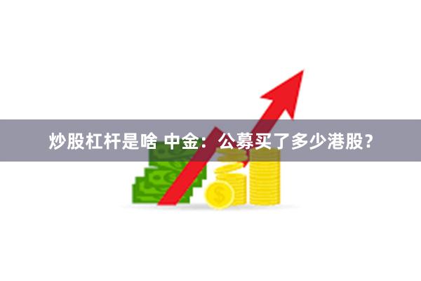 炒股杠杆是啥 中金：公募买了多少港股？