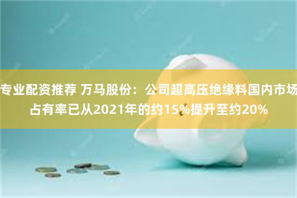 专业配资推荐 万马股份：公司超高压绝缘料国内市场占有率已从2021年的约15%提升至约20%